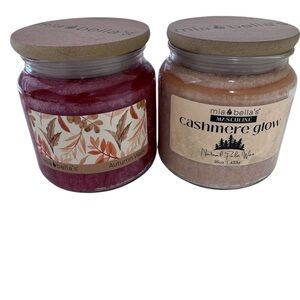 Red and Tan Bath & Body Candle Set with Decorative Labels